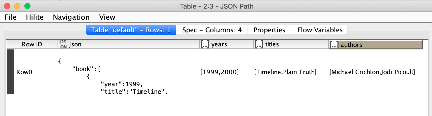 JSON Path 的输出结果