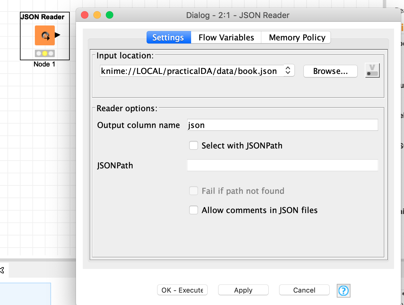 JSON Reader 配置界面